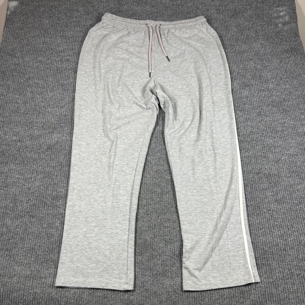 Active Sweatpants Womens 18/20 Plus Gray French Terry Jogger Side Stripe